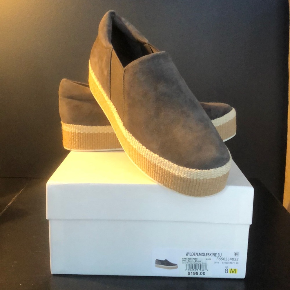Vince Wilden suede grey and tan slip on size 8